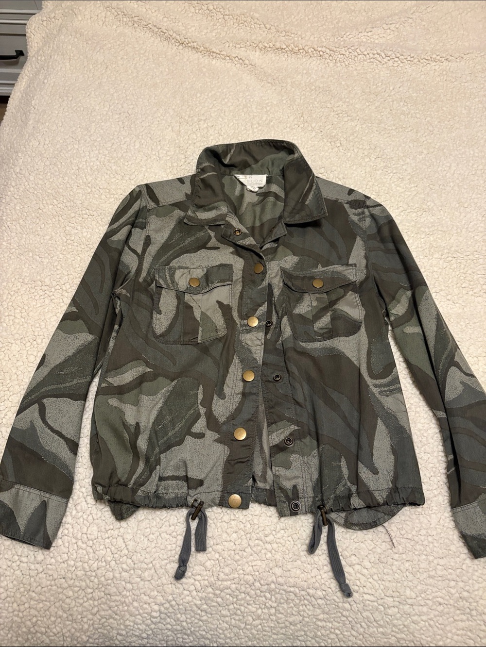 Caslon Olive Green Camo Utility Jacket